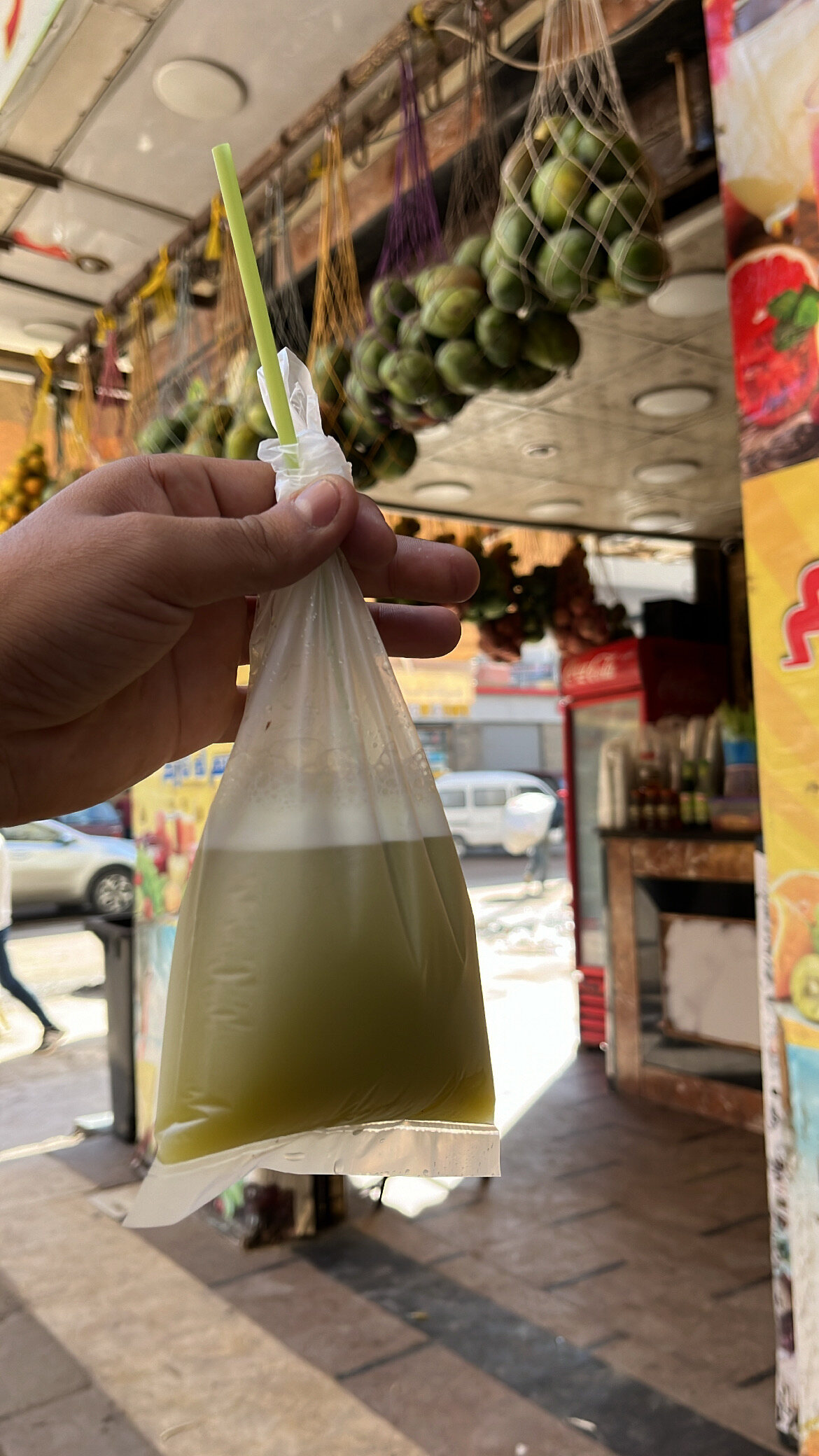 Fresh sugarcane juice in Egypt