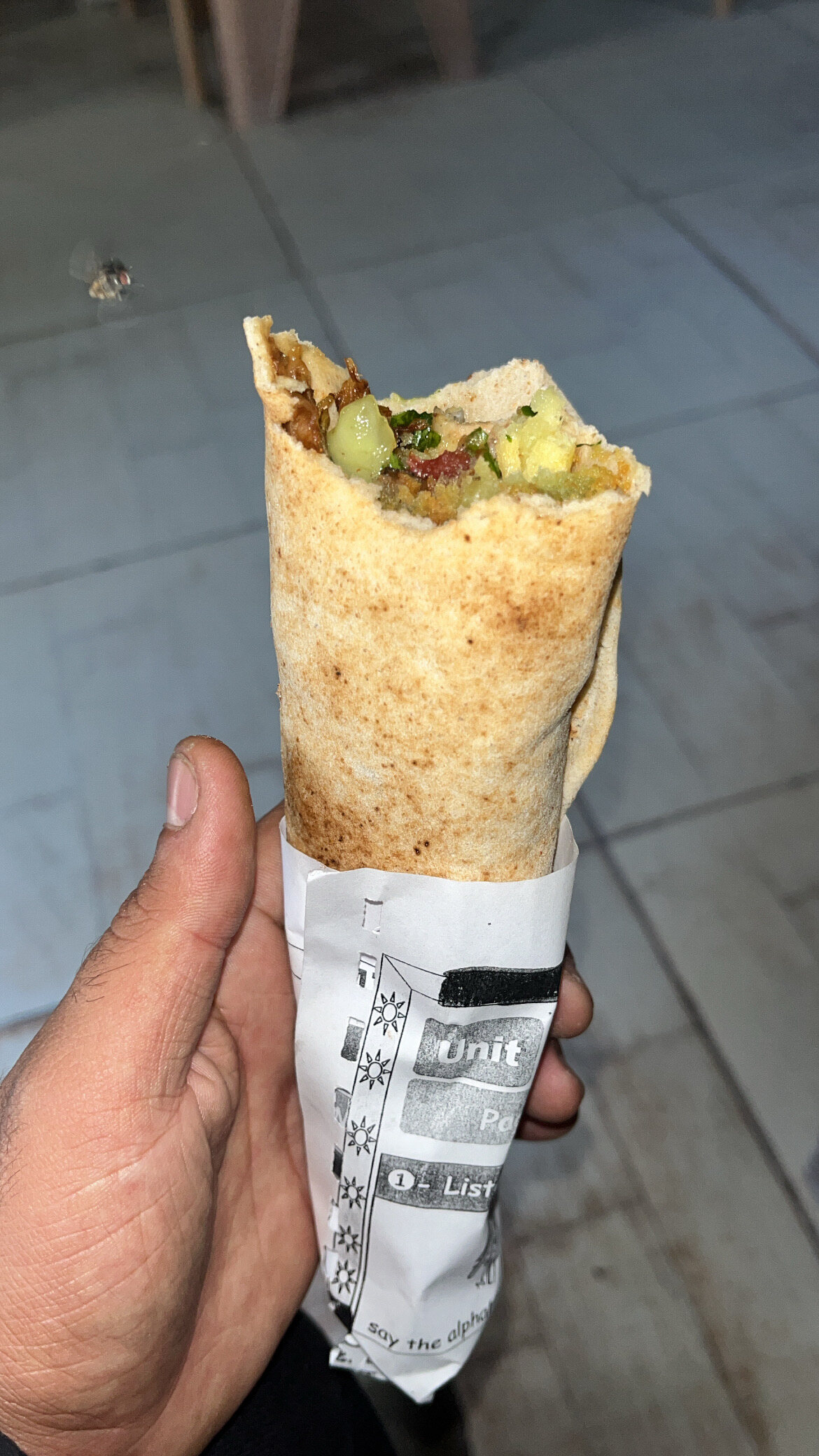 A street sandwich during the Egypt journey