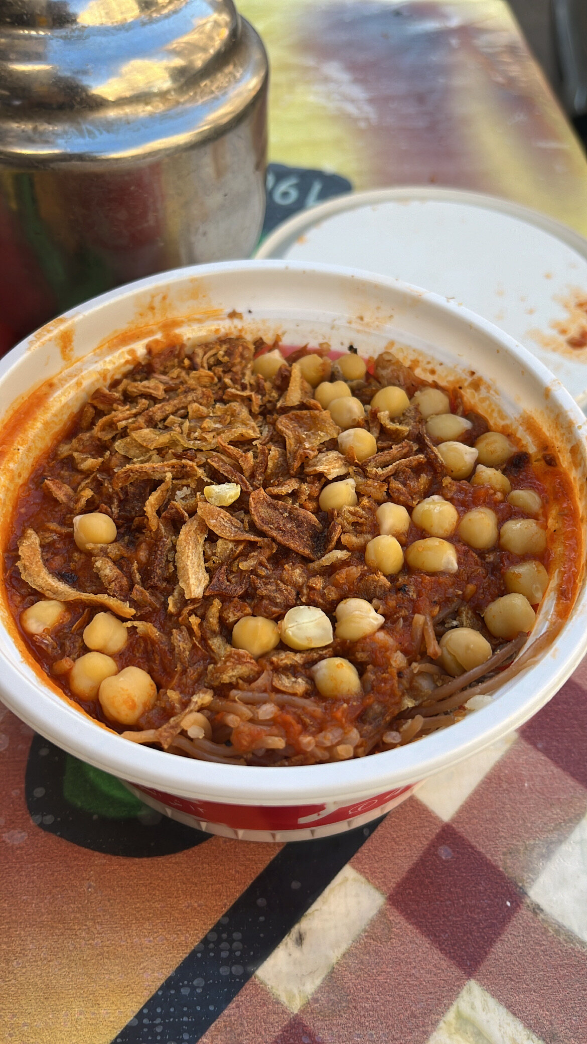 A bowl of koshari in Egypt